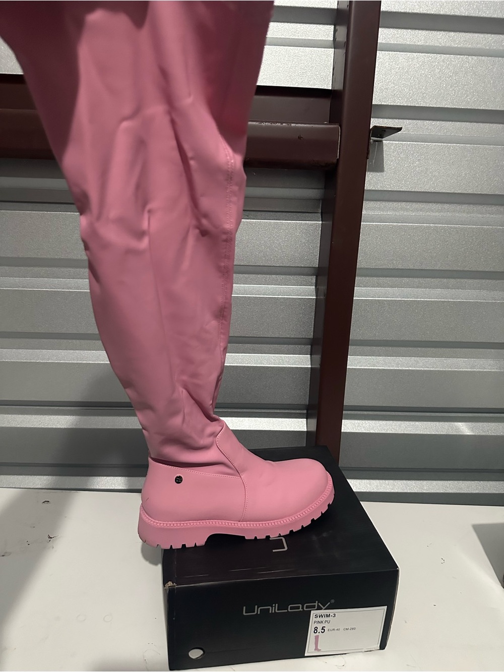 Pink Over-the-Knee Chunky Boot